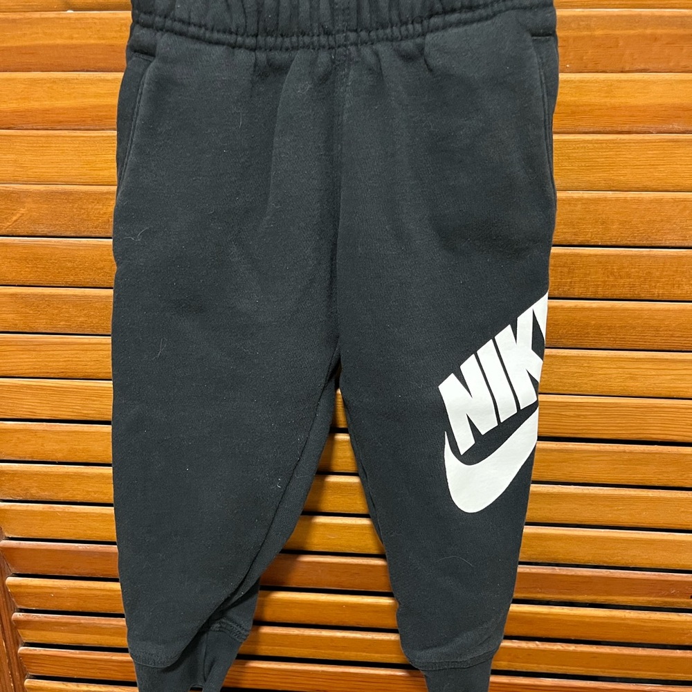 Nike Kids Black Sweatpants with White Logo